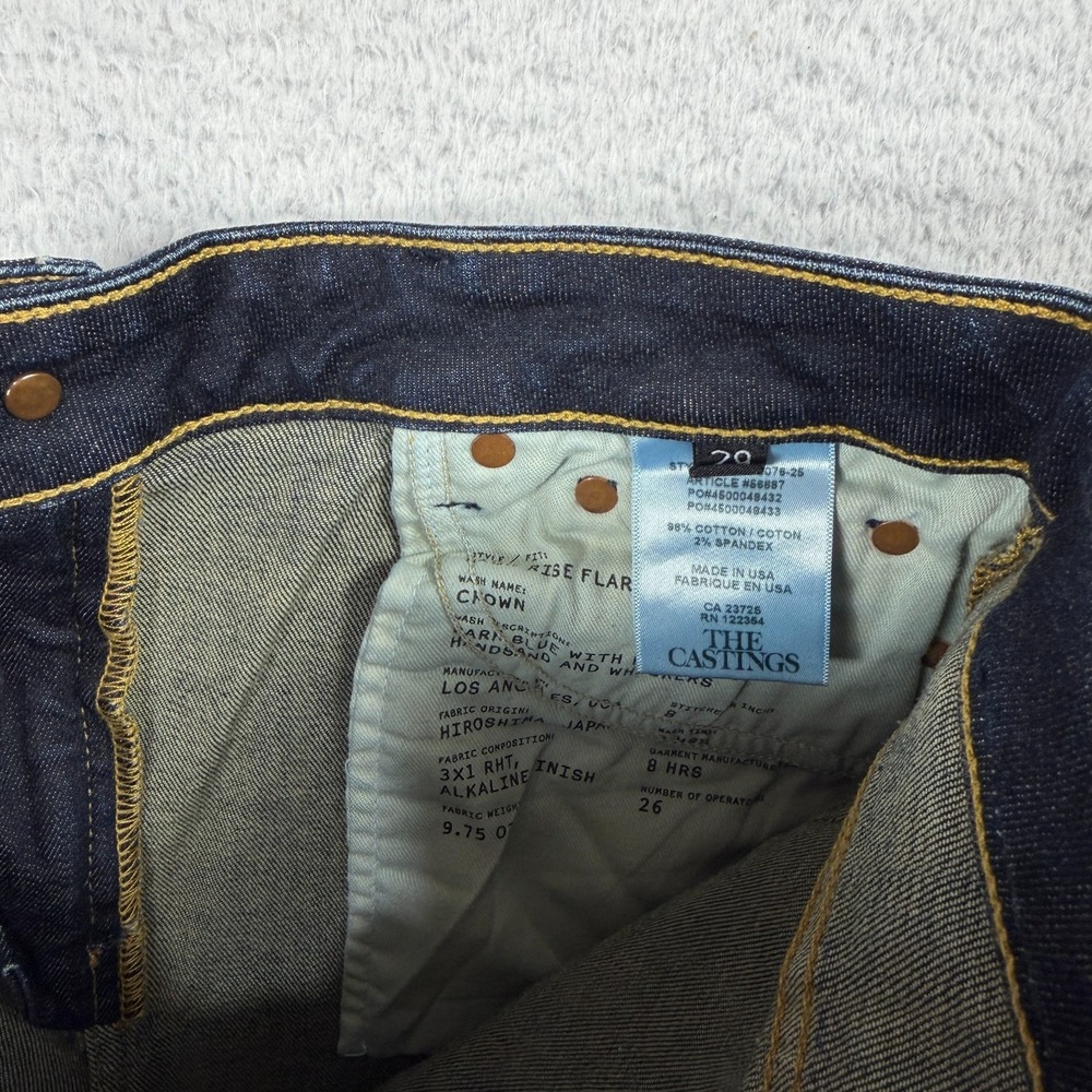 The Castings High Rise Flare Blue Jeans Womens 29 (27x33) Dark Blue Made in USA - Picture 9 of 11